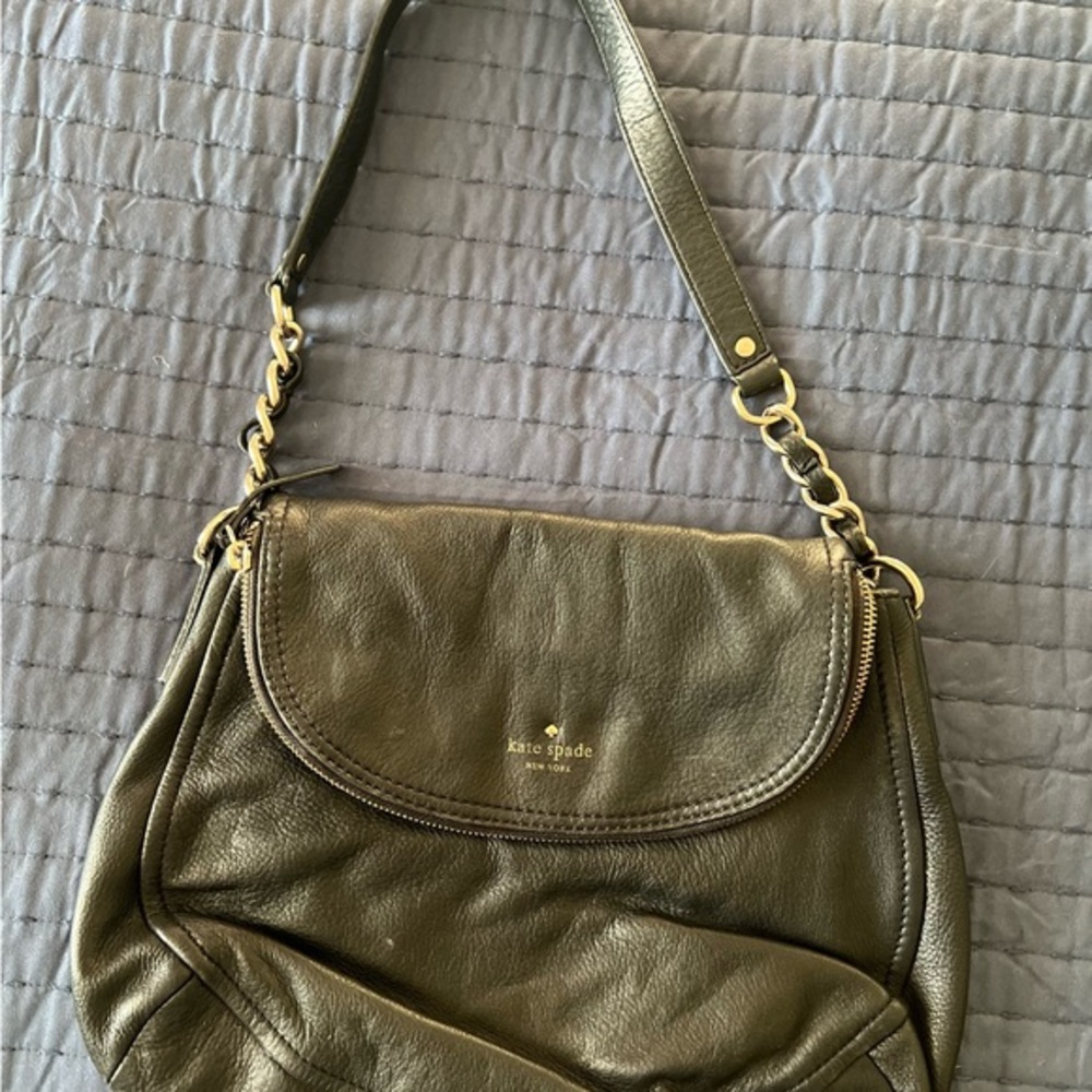 Kate spade black leather shoulder bag